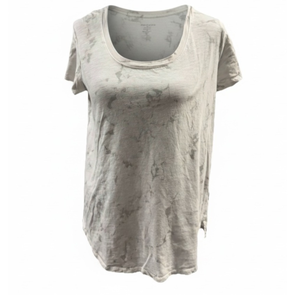 Vince Camuto Tie Dye Tee T Shirt Small Gray Marble Short Sleeve Cotton Modal Top